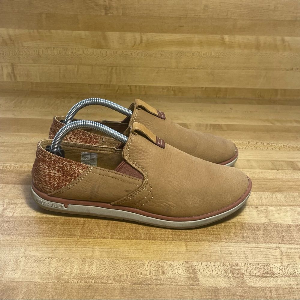 Merrell‎ Duskair Moc Shoes Brown Sugar Leather Slip On Flat Loafers Size 6